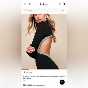 Lulu's Black Backless Dress with Silver Detailing
